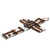 Glass wall cross, 'Strong Prayer' - Handcrafted Brown Float Glass Wall Cross from Costa Rica