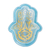 Kunstharz-Fänger, „Serene Hamsa“ – handgefertigter Hamsa-förmiger blauer und goldener Kunstharz-Fangfang