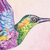 'Multicolored Flight' - Pintura de colibrí realista acrílica colorida ecológica
