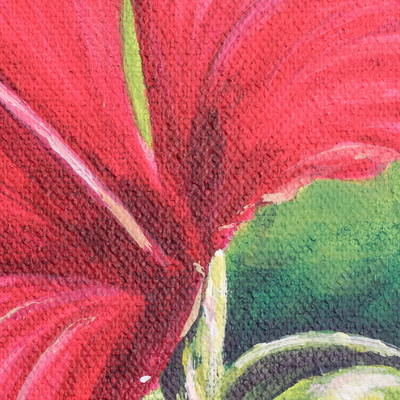 'Hibiscus Flower' - Eco-Friendly Acrylic Realistic Hibiscus Flower Painting
