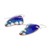 Enameled copper dangle earrings, 'Small Blue Winged Butterfly' - Enameled Copper Dangle Earrings with Butterfly Wing Motif (image 2c) thumbail