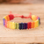 Pulsera de macramé - Pulsera de macramé arco iris ajustable tejida a mano