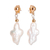 Aretes colgantes de perlas cultivadas - Pendientes colgantes de perlas cultivadas barrocas en tono crema