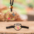 Macrame jewellery set, 'Morpho Hopes' - Set of Resin Butterfly Pendant Necklace and Macrame Bracelet