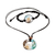 Macrame jewelry set, 'Oceanic Star' - Set of Resin Starfish Pendant Necklace and Macrame Bracelet
