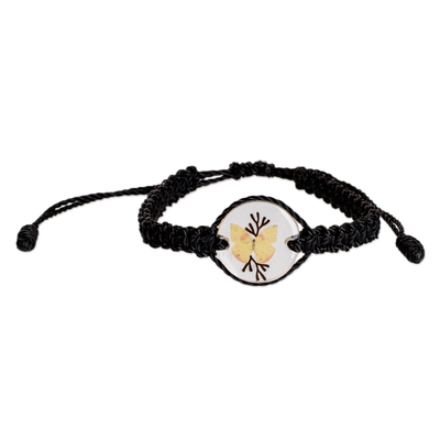 Makramee-Schmuckset - Set aus Halskette und Makramee-Armband mit Schmetterlingsmotiv