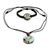 Conjunto de joyas de macramé - Conjunto de collar con temática de estrella de mar de resina y pulsera de macramé