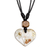 Resin pendant necklace, 'Merry Heart' - Heart-Shaped Resin Daisy Flower Pendant Necklace