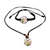 Conjunto de joyas de macramé de resina - Conjunto de collar y pulsera de macramé con temática de hojas y perezosos