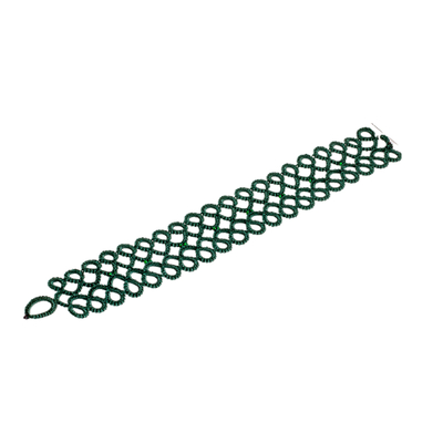 Armband aus Glasperlen - Handgewebtes grünes Armband mit Glasperlen
