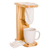 Wood single-serve drip coffee stand, 'Harmonious Scents' - Hummingbird-Themed Pinewood Single-Serve Drip Coffee Stand