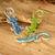Holzmagnete, (3er-Set) - Set aus 3 handbemalten blauen und grünen Gecko-Holzmagneten