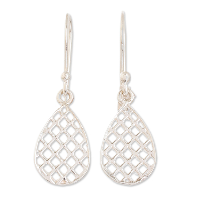Sterling silver dangle earrings, 'Ethereal Shine' - High-Polished Drop-Shaped Sterling Silver Dangle Earrings