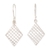 Pendientes colgantes de plata de ley - Pendientes colgantes pulidos con estampado geométrico y forma de diamante