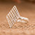 Sterling silver cocktail ring, 'Ethereal Diamond' - Diamond-Shaped Sterling Silver Cocktail Ring from Guatemala