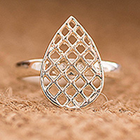 Sterling silver cocktail ring, Ethereal Shine