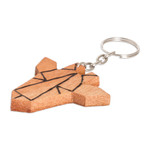 Wood keychain, 'Minimalist Giraffe' - Handcrafted Minimalist Modern Cedarwood Giraffe Keychain