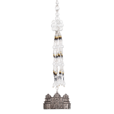 Atrapasol con cuentas de cristal y vidrio - Atrapasueños de catedral guatemalteca con cuentas de cristal y vidrio