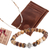 Men's curated gift set, 'Earthy Flair' - Men's Curated Gift Set with Card Wallet Necklace & Bracelet
