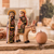 Esculturas de madera de pino (juego de 2) - Conjunto de 2 Esculturas de la Sagrada Familia en Madera de Pino Talladas a Mano