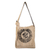 Natural fiber messenger bag, 'Timeless Signal' - Screen-Printed Maya Calendar Natural Fiber Messenger Bag