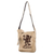 Natural fiber messenger bag, 'Monkey Message' - Screen-Printed Monkey Adjustable Natural Fiber Messenger Bag