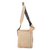 Natural fiber messenger bag, 'Tikal Message' - Screen-Printed Tikal Adjustable Natural Fiber Messenger Bag