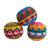 Cotton hacky sacks, 'Cheerful Orbs' (set of 3) - Set of 3 colourful Patterned Crocheted Cotton Hacky Sacks