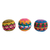 Cotton hacky sacks, 'Cheerful Orbs' (set of 3) - Set of 3 colourful Patterned Crocheted Cotton Hacky Sacks