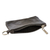 Recycled leather coin purse, 'Frugal Space' - Eco-Friendly Black Recycled Leather Coin Purse with Zipper