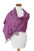 Cotton scarf, 'Pink Fusion' - Pink Textured Fringed Cotton Scarf Hand-Woven in Guatemala