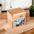 Dekorative Box aus Holz - Handgefertigte dekorative Kolibri-Mosaik-Box in hellen Farbtönen