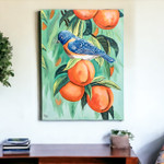 'American Bluebird' - Signed Nature-Themed Impressionist Oil Painting of Bird