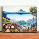 'Lake View' - Signed Impressionist Oil Lake Scape Painting from Guatemala