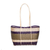 Handwoven tote bag, 'Stunning Stripes' - Eco-Friendly Handwoven Green Beige Blue Tote with Stripes