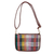 Faux leather-accented cotton shoulder bag, 'Paths of This Land' - Faux Leather-Accented colourful Striped Cotton Shoulder Bag