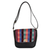 Faux leather-accented cotton sling bag, 'Nocturnal Guatemala' - Black Faux Leather-Accented Striped Cotton Sling Bag