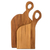 Tablas de cortar de madera de teca, (juego de 2) - Juego de 2 tablas de cortar románticas de madera de teca semiabstracta