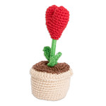 Crocheted home accent, 'Harvest of Love' - Handcrafted Heart-Themed Crocheted Cotton Home Accent