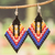 Glass beaded dangle earrings, 'Multiculturalism' - Handcrafted Glass Beaded Salvadoran Woman Dangle Earrings