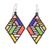 Glass beaded dangle earrings, 'Prodigy' - Colorful Diamond-Shaped Glass Beaded Dangle Earrings