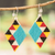 Glass beaded dangle earrings, 'Geometric Fest' - Handmade Colorful Geometric Glass Beaded Dangle Earrings