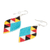 Glass beaded dangle earrings, 'Geometric Fest' - Handmade colourful Geometric Glass Beaded Dangle Earrings
