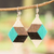 Glass beaded dangle earrings, 'Portal to Geometry' - Handmade Geometric Modern Glass Beaded Dangle Earrings