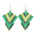 Glass beaded dangle earrings, 'Green Signals' - Handcrafted Green Glass Beaded Dangle Earrings