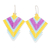 Glass beaded dangle earrings, 'Bold Signals' - Handcrafted Yellow and Pink Glass Beaded Dangle Earrings