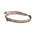 Glass beaded wristband bracelet, 'Sunrise Splendor' - Adjustable Ivory and Brown Glass Beaded Wristband Bracelet