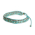 Crystal beaded wristband bracelet, 'Aquatic Way' - Turquoise and Metallic Crystal Beaded Wristband Bracelet