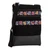 Leather-accented cotton sling, 'Avian Night' - Bird-Themed Leather-Accented Cotton Sling Bag in Black
