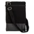 Leather-accented cotton sling, 'Avian Night' - Bird-Themed Leather-Accented Cotton Sling Bag in Black